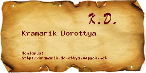 Kramarik Dorottya névjegykártya